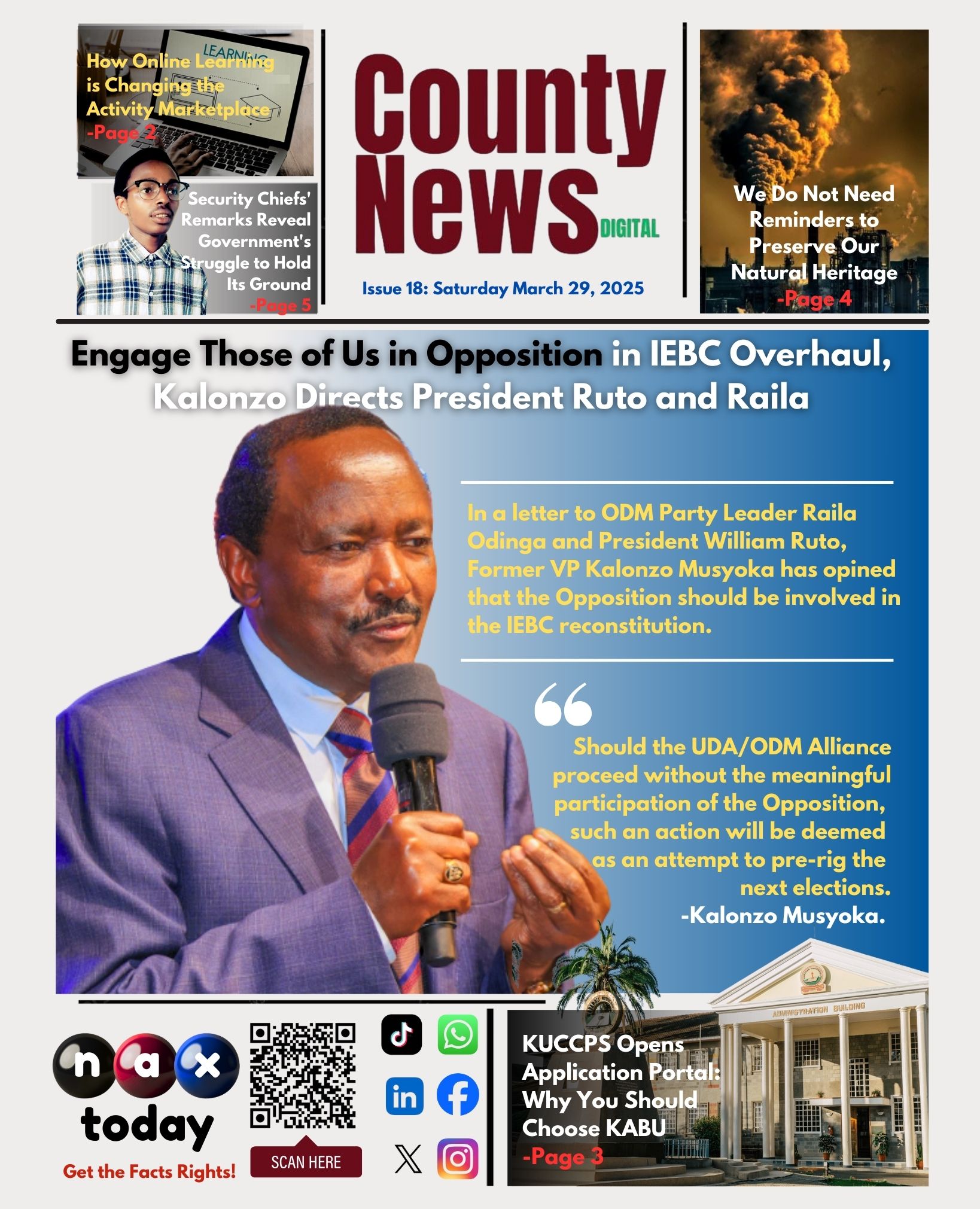 County News Digital: Kalonzo Calls to President Ruto and Raila on IEBC Overhaul