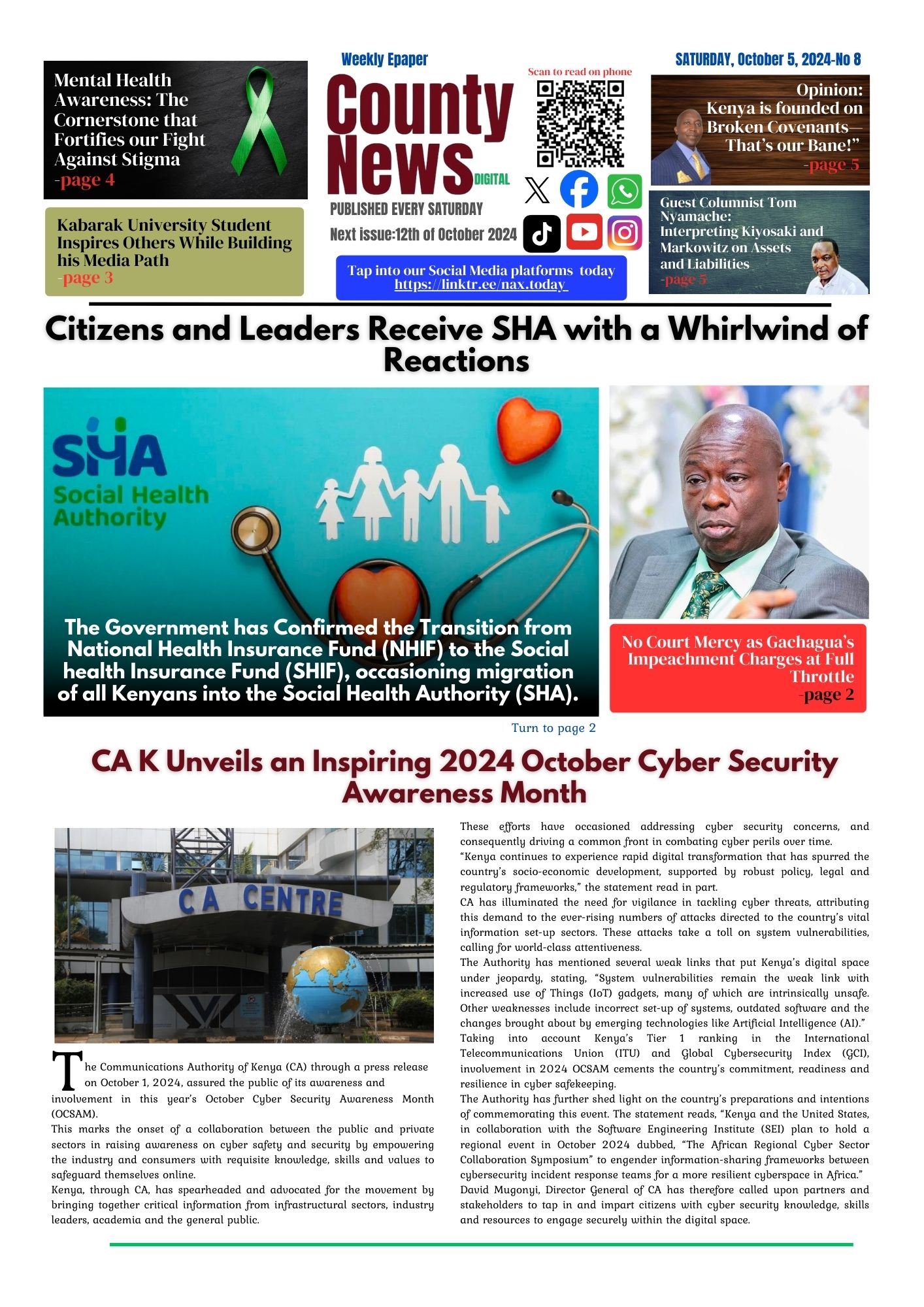 County News Digital: No Mercy as Gachagua's Impeachment gains momentum